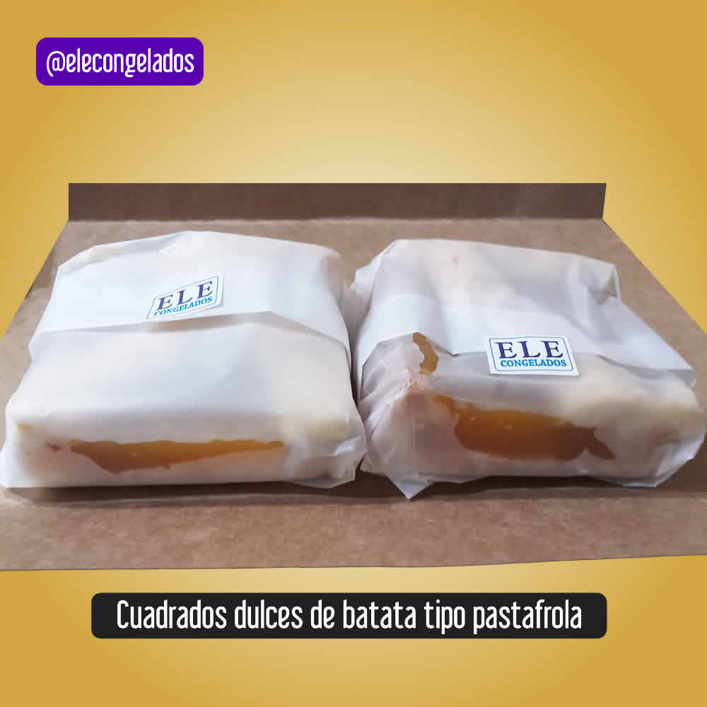 Bloques de pasta frola de dulce de batata