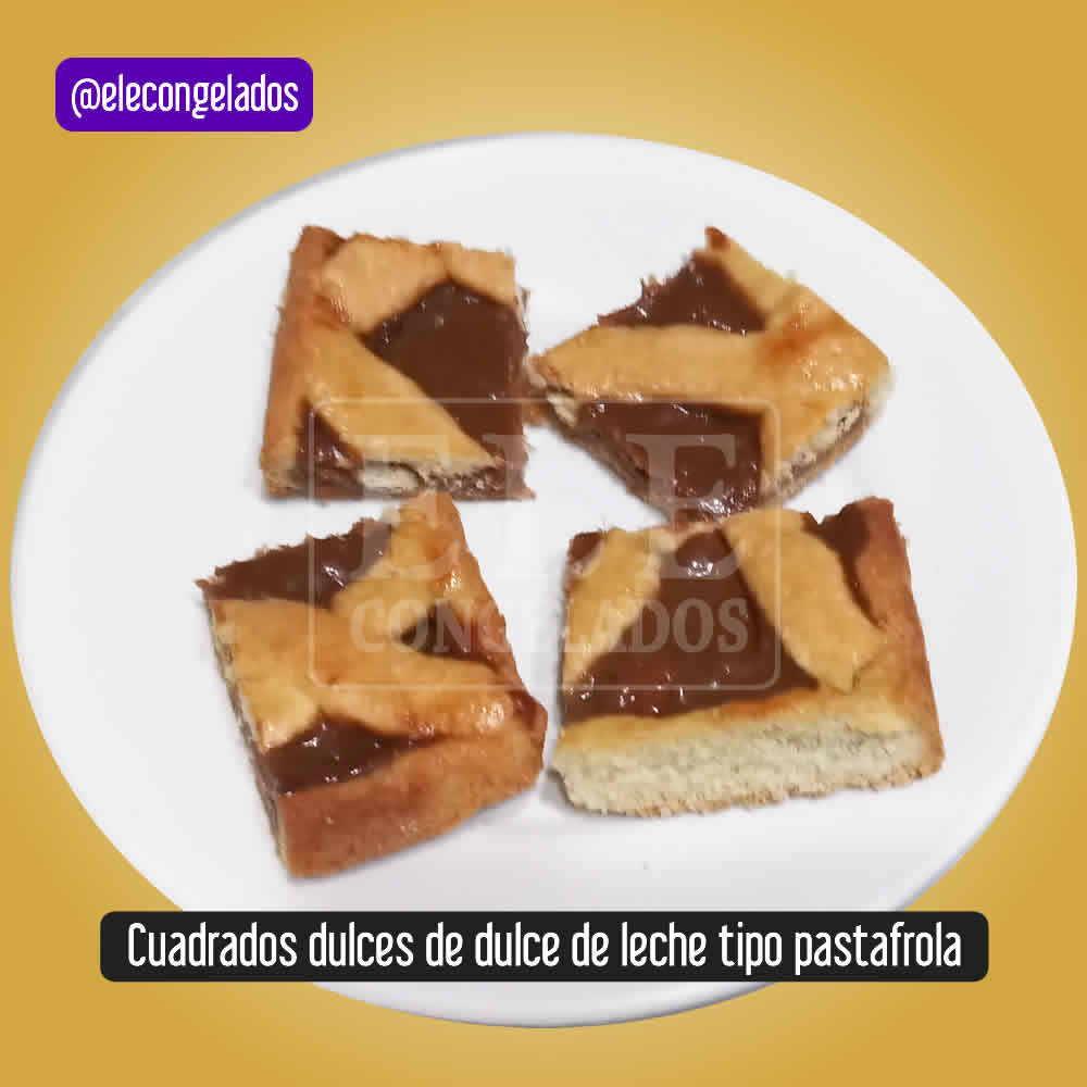 Bloques de pasta frola de dulce de leche