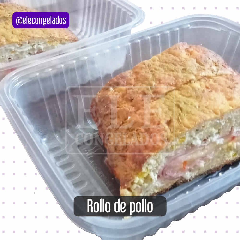 Nuestras especialidades saladas: rollo de pollo, rollo de carne y pizza de carne